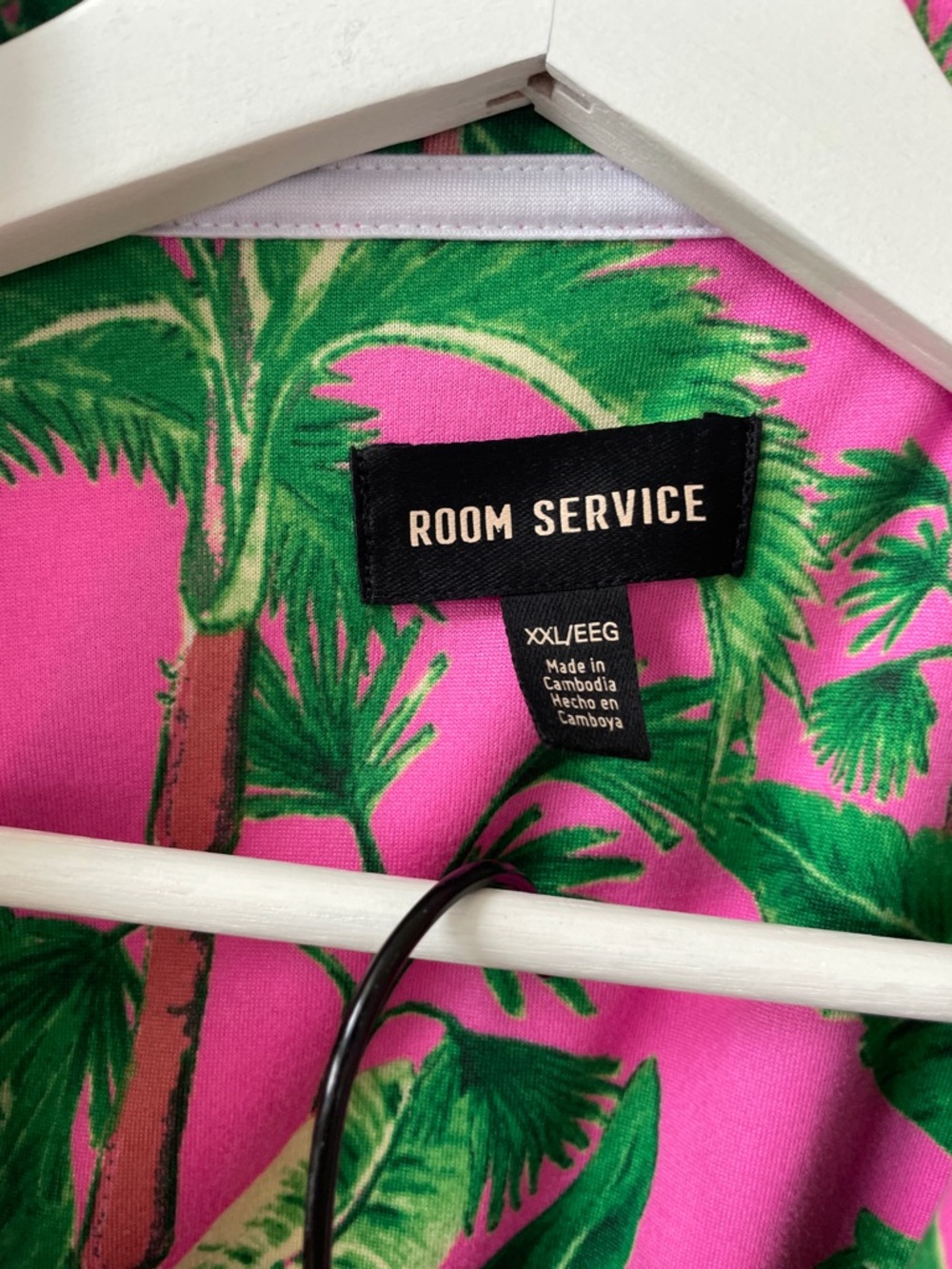 Room Service Pink & Green Palm Tree Print Pajama Set Size XXL - Picture 7 of 13